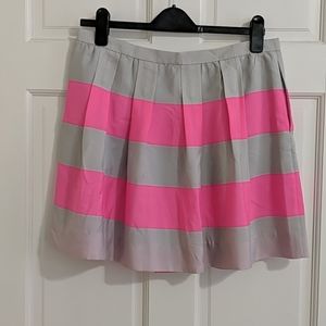 J. Crew Striped Pleated Mini Skirt